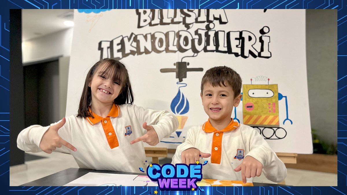 BilnetBornova's tweet image. 💻✨ Bilnet Okullarında #CodeWeek Coşkusu!✨💻
Bu hafta öğrencilerimizle CodeWeek (Avrupa Kodlama Haftası) kapsamında kodlamanın eğlenceli dünyasına adım attık!
Oyunlar tasarladık, algoritmalar kurduk; dijital becerilerimizi geliştirirken bol bol eğlendik.🎮🤖
