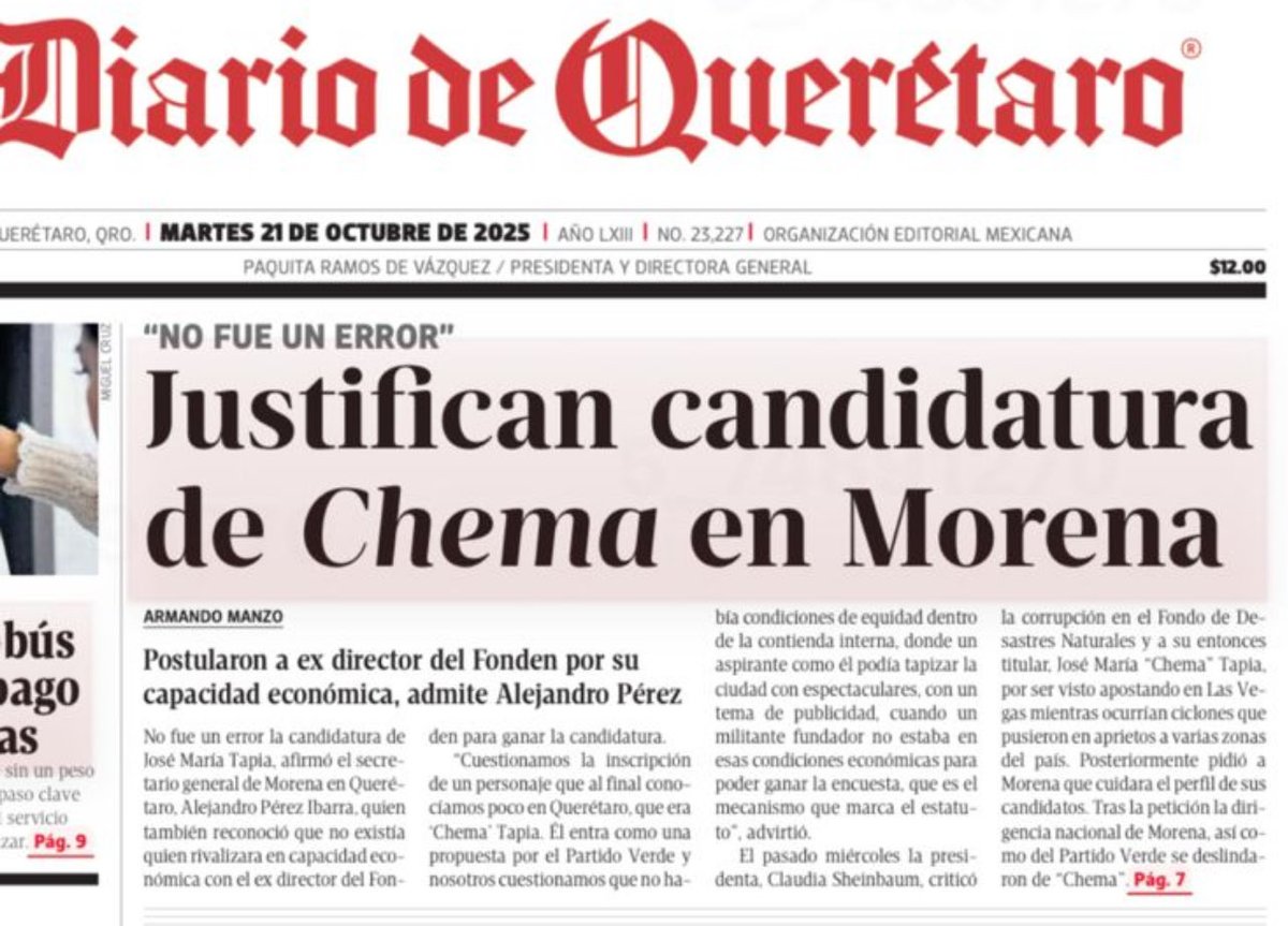 Fíjense como está la cosa en MORENA Querétaro que desde su Comité Estatal justifican las candidaturas de impresentables por “capacidad económica”, traducción: de ahí se pagaron varias campañas ¿Quiénes disfrutaron de los benéficos de tenerle de candidato? 

Primero, aceptan que