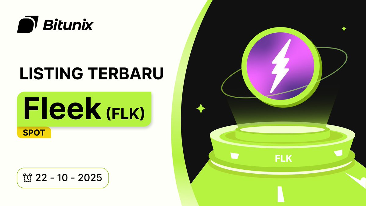 BitunixID's tweet image. 📣 Listing Perdagangan Terbaru
Dengan bangga Bitunix Melisting $FLK @fleek pada perdagangan Spot!
🔥 Tautan Perdagangan Futures:
short.bitunixads.com/r0zcUnW0