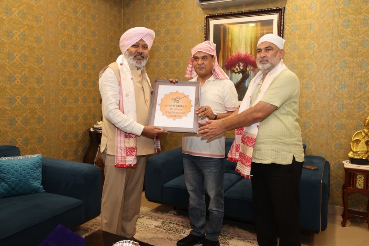 HarpalCheemaMLA's tweet image. Met with Hon’ble CM of Assam Sh. @HimantaBiswa Ji and extended an invite for the state event commemorating the 350th Martyrdom Day of Sri Guru Tegh Bahadur Ji. Grateful for his warm hospitality at his residence and look forward to his gracious presence at the event.@AAPPunjab…