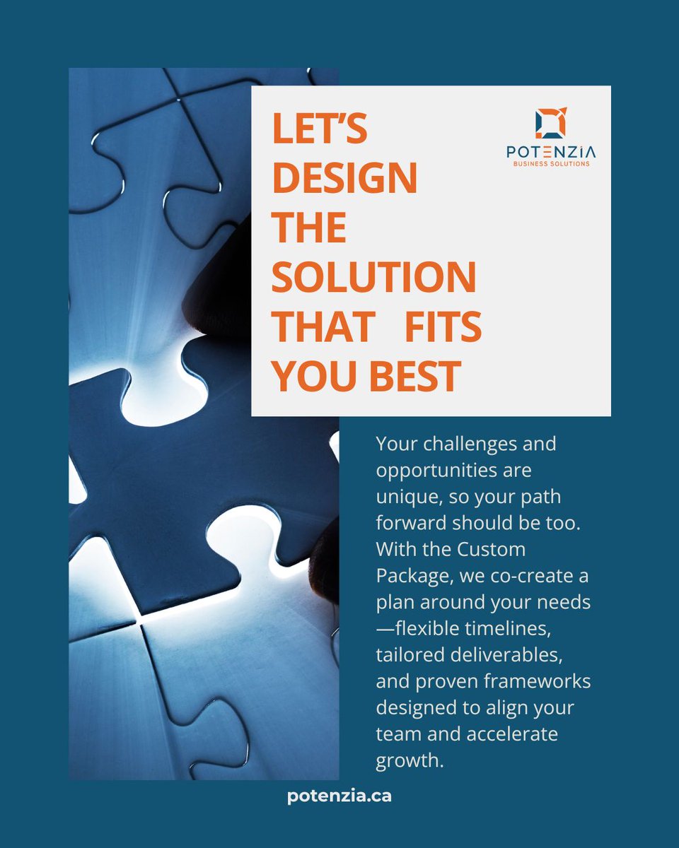 PotenziaSMB's tweet image. Every business is unique so your solutions should be too.
Our Custom Package lets you choose the frameworks, workshops & consulting that fit your needs. Flexible. Tailored. Built for growth.
#BusinessGrowth #Leadership