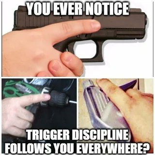 LeeMSnow's tweet image. Once you learn gun safety, even your power tools know to fear you.
#TriggerDiscipline #GunHumor #ResponsibleShooter #2AComedy #EverydayCarryHumor #SafetyFirst #FaithFamilyFreedom
