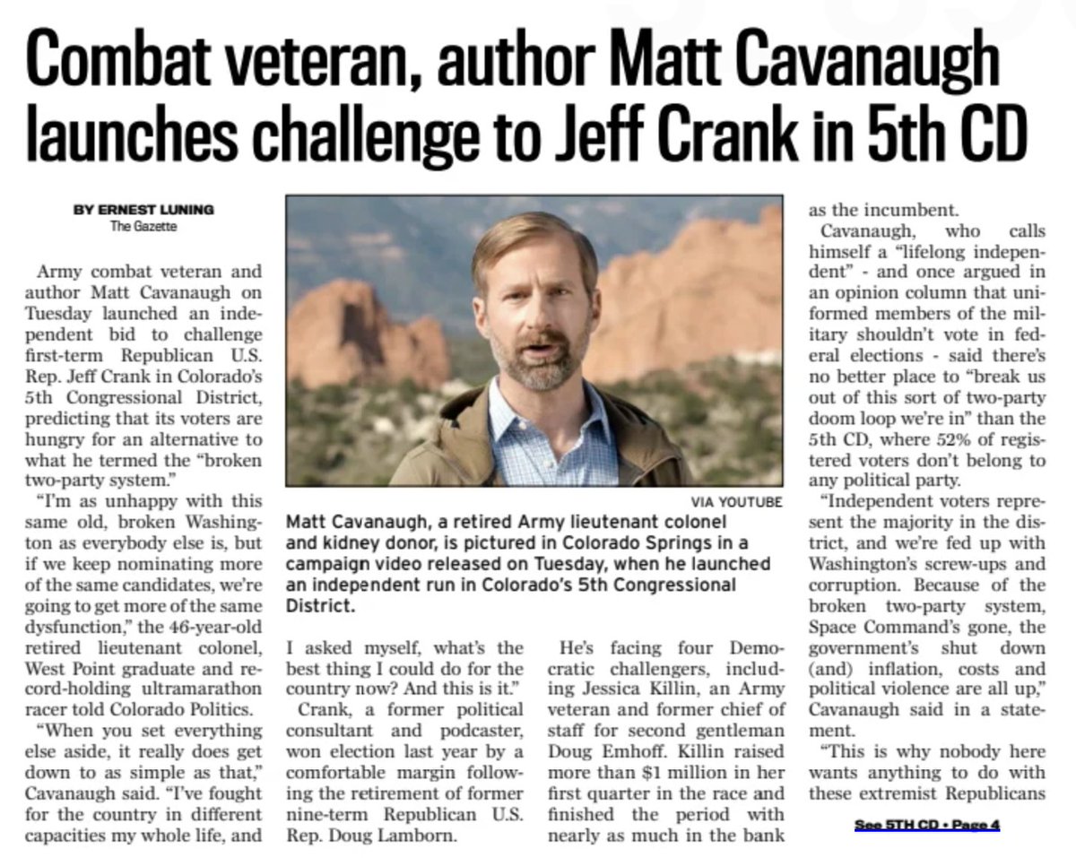 This is what it looks like when Americans get fed up with the same old Washington "Would you rather?" candidates - career politicians and lobbyists - and start demanding real change. 

Thanks <a href="/AdamKinzinger/">Adam Kinzinger (Slava Ukraini) 🇺🇸🇺🇦</a> &amp; <a href="/SpencerGuard/">John Spencer</a>! 

gazette.com/2025/10/21/com…