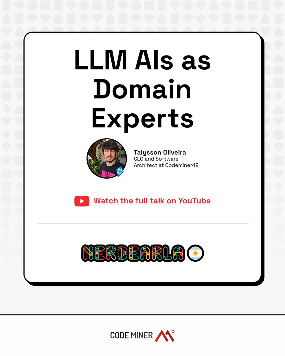 Can Large Language Models act as domain experts? 🤔

At Nerdearla 2025, Talysson de Oliveira explored how AI models can (or can’t) take part in domain-driven conversations, and what this means for software teams.

📺 Check out the full talk on YouTube: bit.ly/4nlzqz0