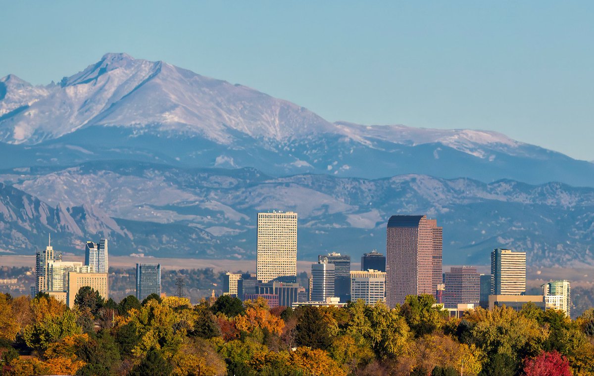 Fall colors, Denver and Longs Peak.   #Colorado #COwx #photography #thephotohour