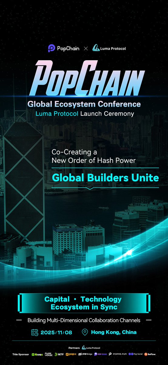 🌍 <a href="/Pop__Chain/">PopChain</a> × <a href="/Luma__Protocol/">Luma Protocol</a> Global Ecosystem Conference

Global builders unite — a new order of hash power finance is emerging.
Together, PopChain and Luma Protocol are creating a synchronized ecosystem of capital + technology, redefining DeFi 3.0 with real value at its