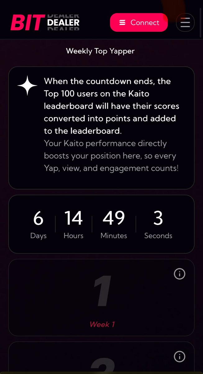 LogicWiz3rd's tweet image. 🚨 @bitdealernet Weekly Top Yapper Points is LIVE!
Each week, the top 100 yappers earn points based on their activity and engagement.
This levels the playing field, everyone has a fair shot to shine, contribute, and get rewarded 💥
⏳ Keep yapping, stay active, and climb that…