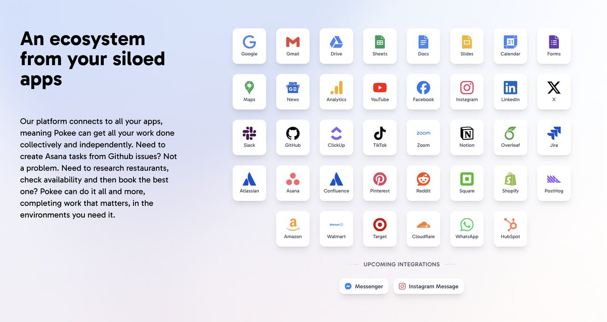 jamescoder12's tweet image. 5/🤖 Manage Daily Tasks Automatically
→ From emails to Slack messages — Pokee organizes your work, schedules meetings, and keeps you updated.
→ It’s your all-in-one AI assistant that handles routine workflows so you can focus on what matters.