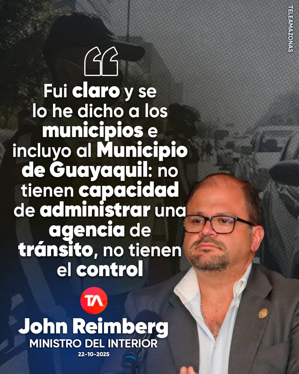 #ATENCIÓN | "No tienen el control" John Reimberg se pronunció tras el allanamiento a las oficinas de la AMT en Guayaquil ow.ly/wW0F50XghPH