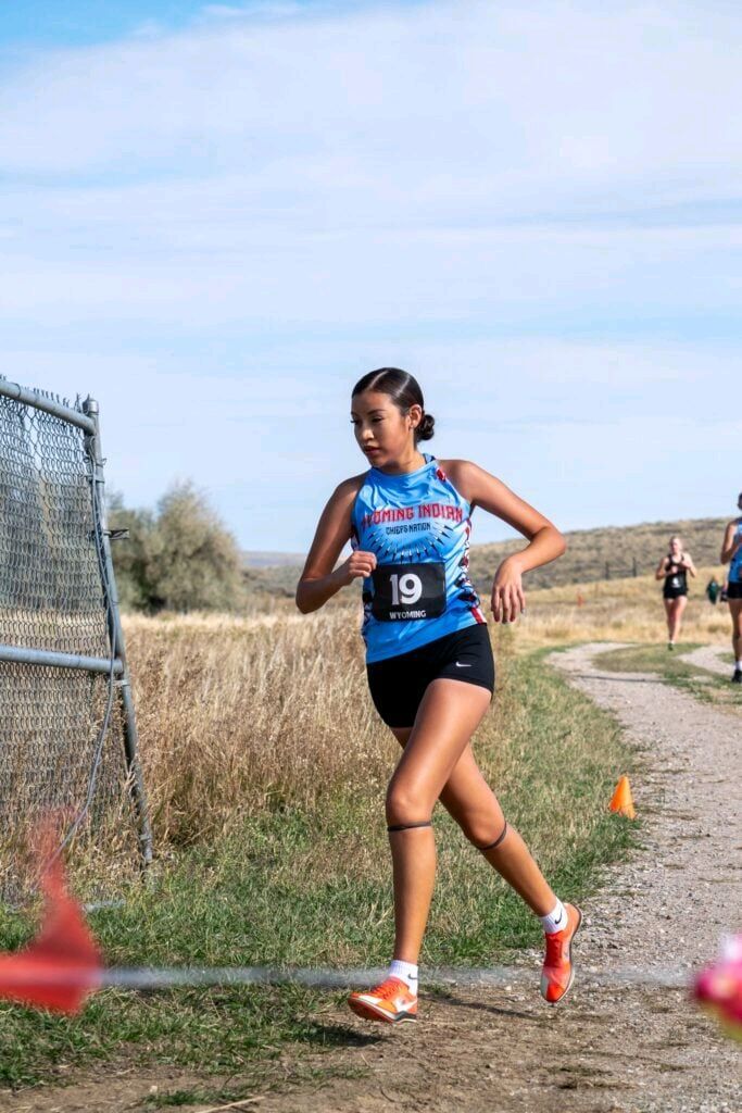 ndnsports's tweet photo. Wyoming Indian girls ran to first place in the Five Rivers Conference Cross Country Championships on the Chico Her Many Horses Course at Ethete.
#NativePreps #WIHS
https://t.co/GzNqw6986N https://t.co/IXtc746JkW