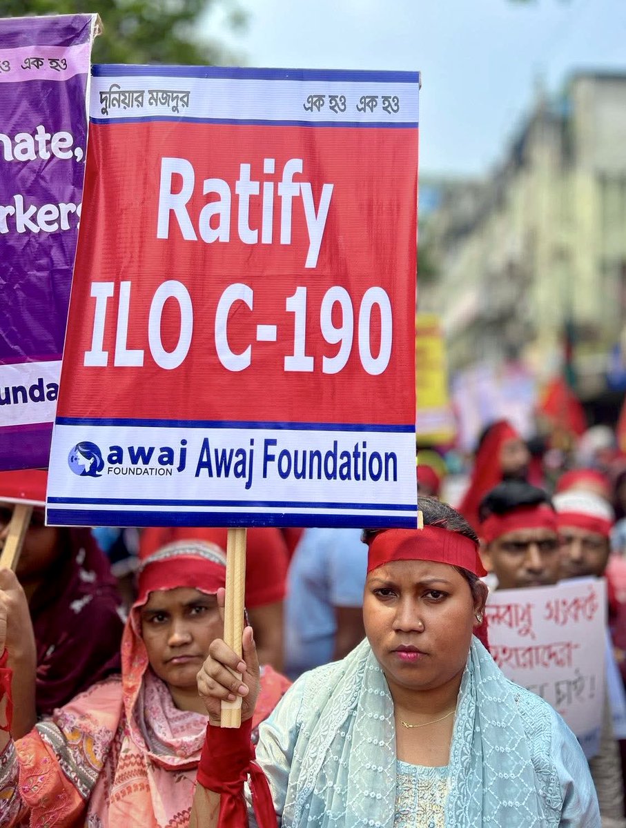 NazmaAkter73's tweet photo. Bangladesh becomes the first country in South Asia to ratify #ILOC190 — a powerful international standard to eliminate #GBV & harassment in the world of work, along with #C155 & #C187.
Such a victory for all!👏🏽✊🏽🙌🏽😘
@IndustriALL_GU @FJS https://t.co/PKqFL6rZg9