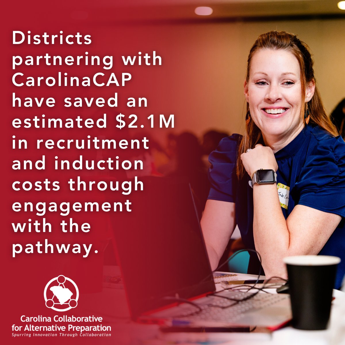 Carolina_CrED's tweet image. Recruitment costs add up fast, unless you rethink the system. 

CarolinaCAP helps districts save money while building sustainable talent pipelines.

Learn more here:
carolinacred.org/what-we-do/fea…  

#SpurringInnovation