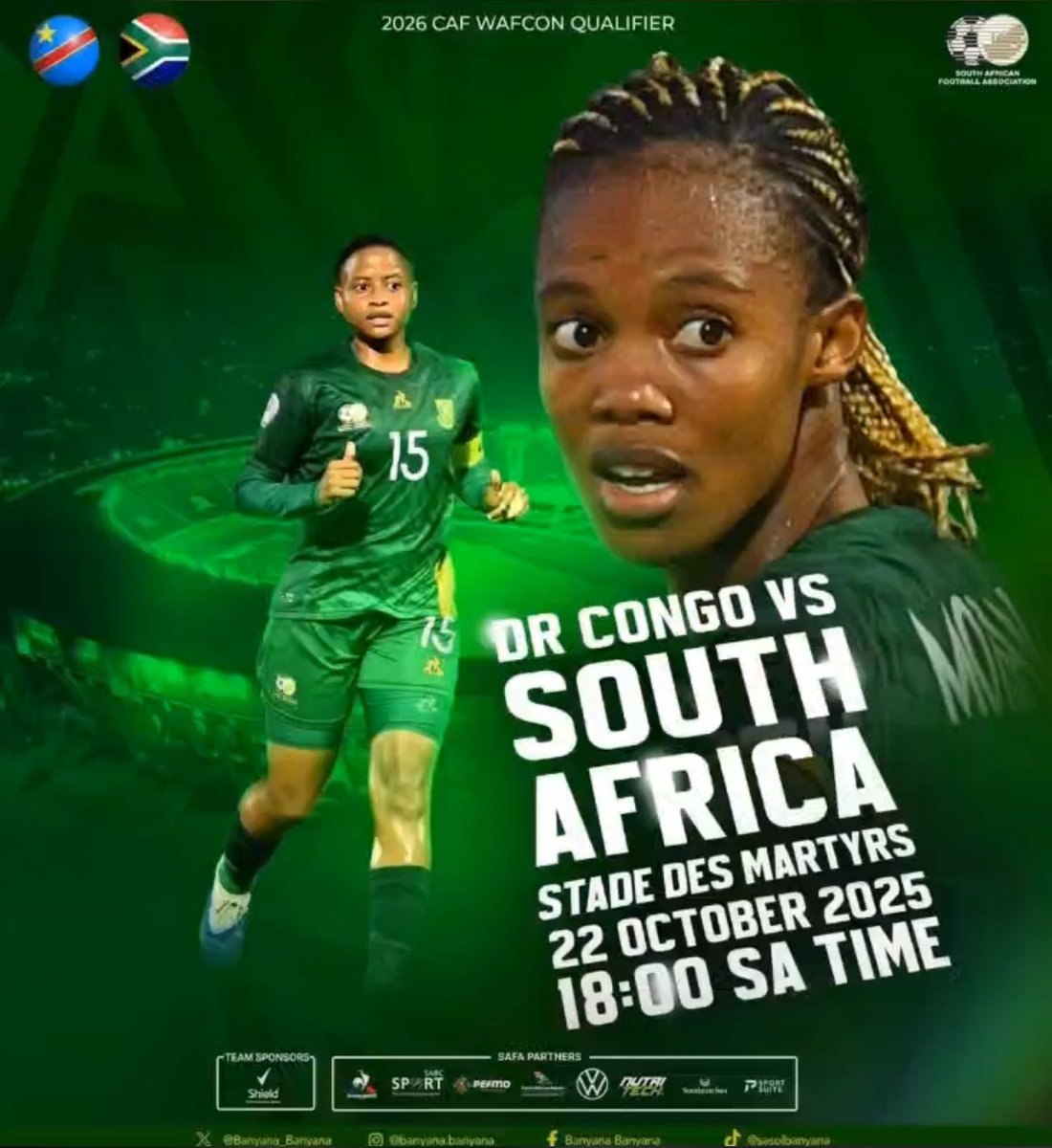 My heart is not pumping right with all the madness 💔 going on in our team may we pull through and return home with favourable results. Good luck to our Queens🇿🇦⚽ <a href="/Banyana_Banyana/">Sasol Banyana Banyana</a> as they take on DRC 🇨🇩 today ♥️⚽.