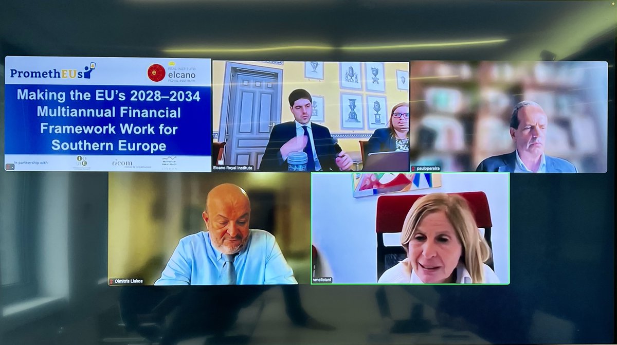📢 <a href="/rielcano/">Real Instituto Elcano</a> hosted today in Madrid the Workshop “Making the EU’s 2028–2034 #MFF Work for Southern Europe”

Experts from 🇬🇷🇮🇹🇵🇹🇪🇸 discussed:
- Lessons learned from 2021-2027
- EU Competitiveness Fund
- EU #Digital leadership &amp; challenges ahead

Up next ➡️ Brussels Conference⏳