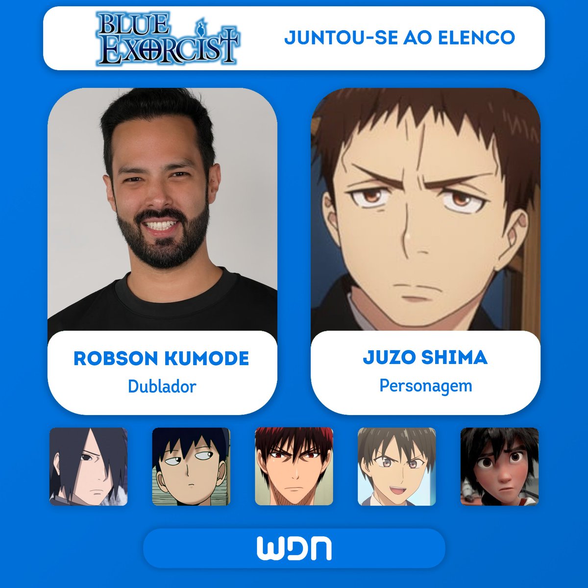 🔥 Novos dubladores juntam-se ao elenco de 'Blue Exorcist'

• Jéssica Vieira como Mamushi Hojo
• Robson Kumode como Juzo Shima