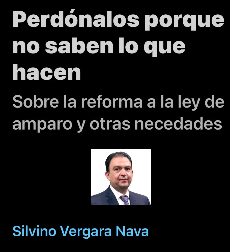 ForoConstMex's tweet image. Perdónalos porque no saben lo que hacen
Sobre la reforma a la ley de amparo y otras necedades

SILVINO VERGARA NAVA

Cuando las leyes violan los derechos
fundamentales, los jueces deben negarse
a aplicarlas, porque en tal caso
la obediencia al derecho positivo
se convierte en