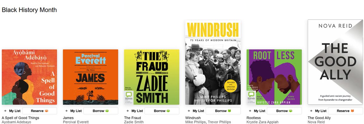 bucksnhslibrary's tweet image. 📚During Black History Month our library users can access these great titles via their BorrowBox account! ✨
Details of how to sign-up here:
buckshealthcare.nhs.libguides.com/library/borrow…
#BHTLibrary #BlackHistoryMonth #ebooks #audiobooks