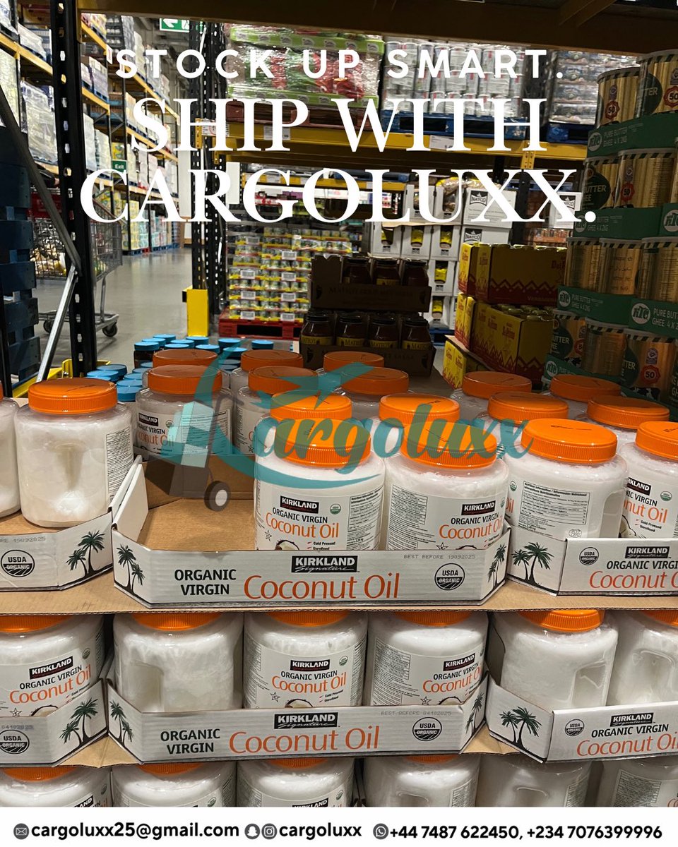 vshipsandshops's tweet image. Whether it’s luxury, lifestyle, or everyday essentials like Kirkland Coconut Oil — Cargoluxx delivers it all straight to your doorstep in Nigeria. Fast. Reliable. Premium. 🥥💼  

#Cargoluxx #LuxuryShipping #PremiumDelivery #LifestyleEssentials #CostcoFinds #SmartShopping #cargo