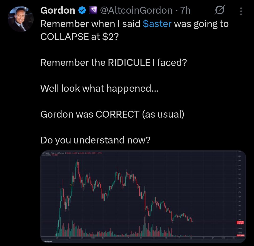ShiLLin_ViLLian's tweet image. Why is everyone fudding Aster?
If you're not bullish on the #1 DEX in the world at $1 what can you be bullish on
