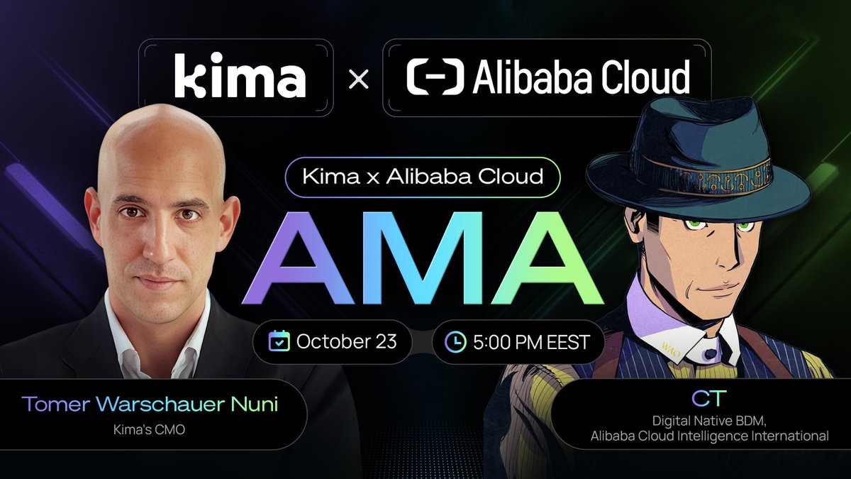 KimaNetwork's tweet image. 🚀 Kima x Alibaba Cloud AMA, a game-changing conversation!
This is huge.
We’re thrilled to announce that @alibaba_cloud, one of the world’s leading technology giants, will join Kima for a special AMA on X Spaces! 🌍☁️
🗓 Date: October 23rd, 2025
🕔 Time: 5:00 PM EEST
Our…