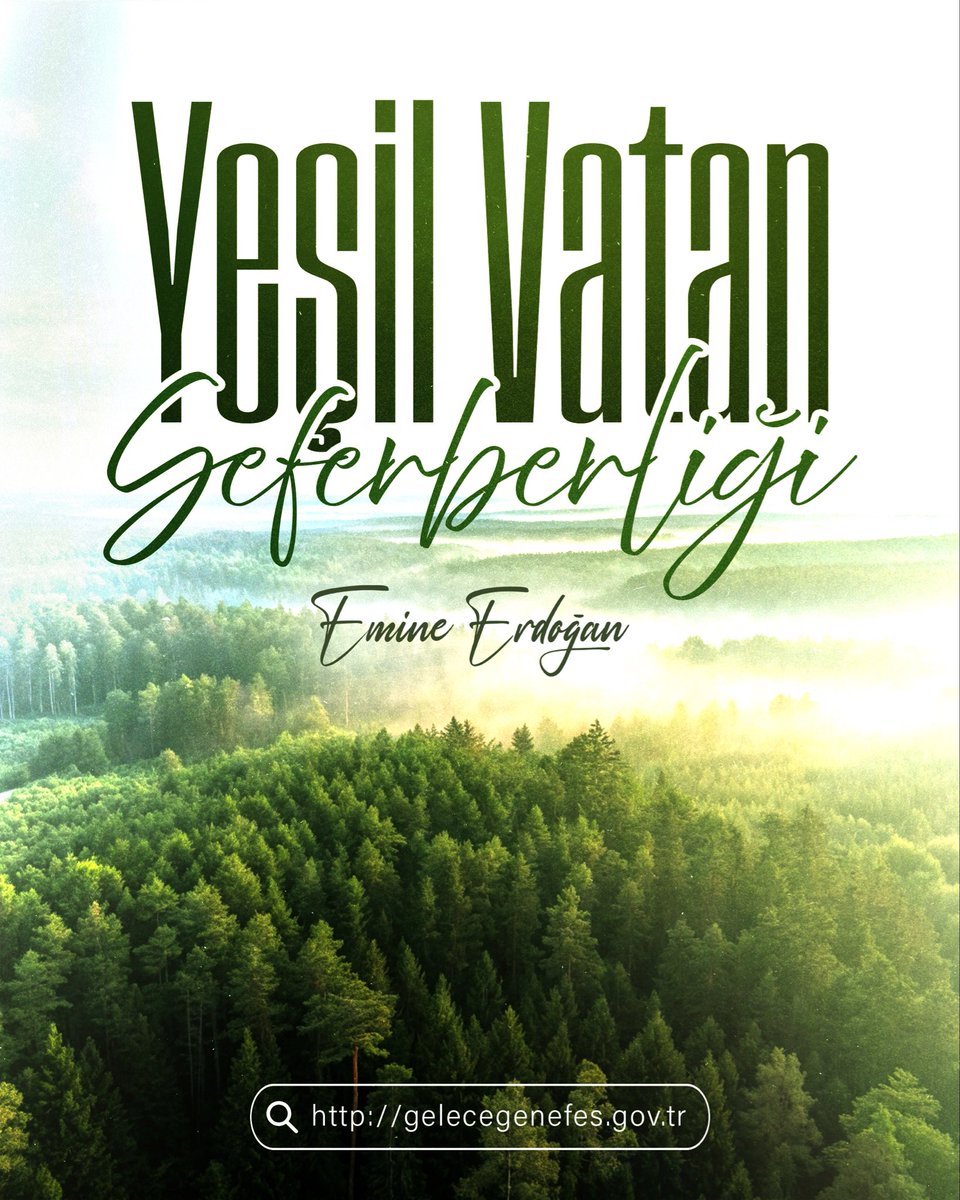 Ormanlarımız suyun sesi, havanın nefesi, kuşun yuvası, insanın da yeryüzündeki vicdanıdır.

#YeşilVatanSeferberliği ile yurdumuzun dört bir yanında toprağa hayat, yarınlara umut olacak fidanlar yeşertelim, ormanlarımızı çoğaltalım. 

11 Kasım Milli Ağaçlandırma Günü’ne kadar, tüm