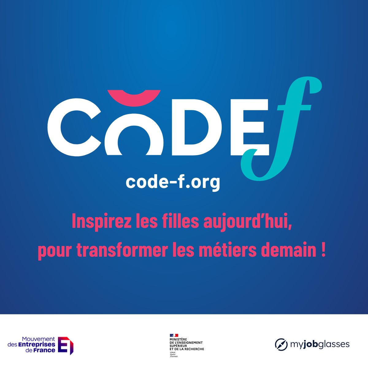 Medef_IDF's tweet image. 💡 Inspirer les filles d’aujourd’hui pour transformer les métiers de demain !

Le MEDEF lance #CodeF, une initiative pour féminiser les métiers scientifiques, techniques et technologiques 👩‍🔬👩‍💻
👉 Découvrir : code-f.org

#Mixité #STEM #Égalité
