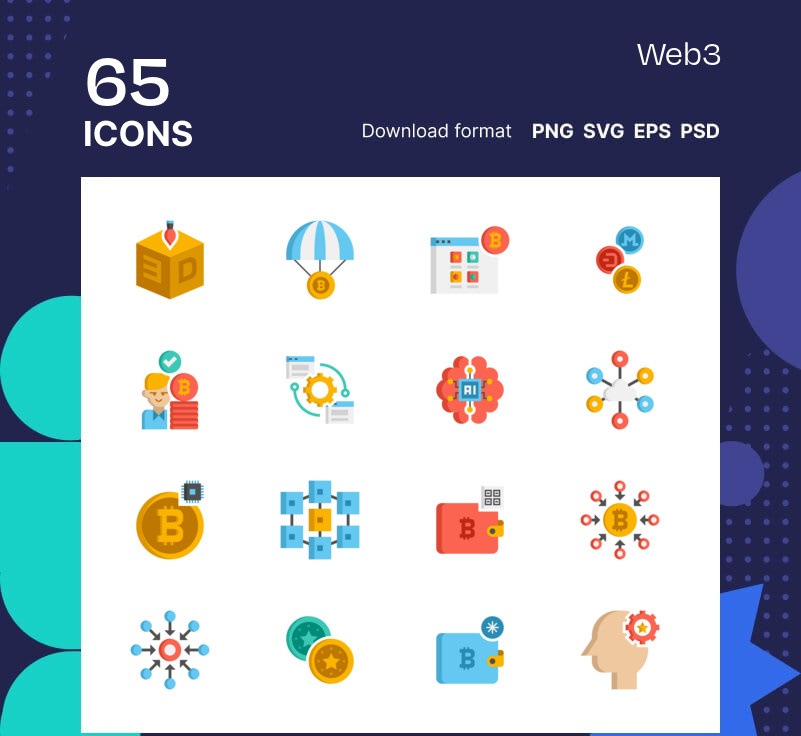 block_robert's tweet image. Simple, colorful, and versatile, these Web3 icons fit any modern app or site. #DesignAssets #Web3