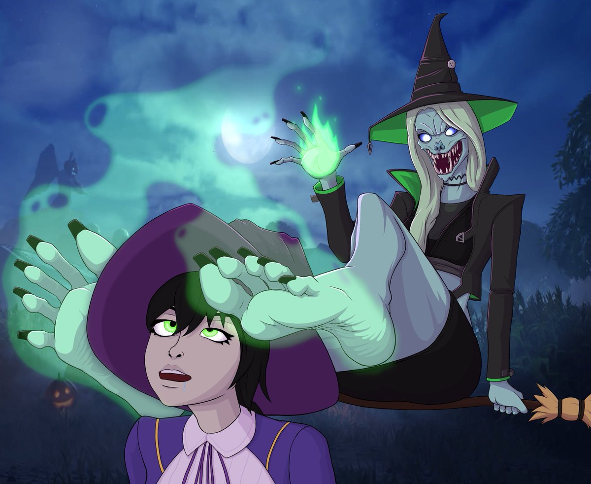 Looks like Helsie was no match for the power of a true witch. Now she’s under Hemlock’s (smelly) spell!

Hemlock has been a favorite skin of mine ever since she released back in 2019, so I just had to draw her for this spooky season👻