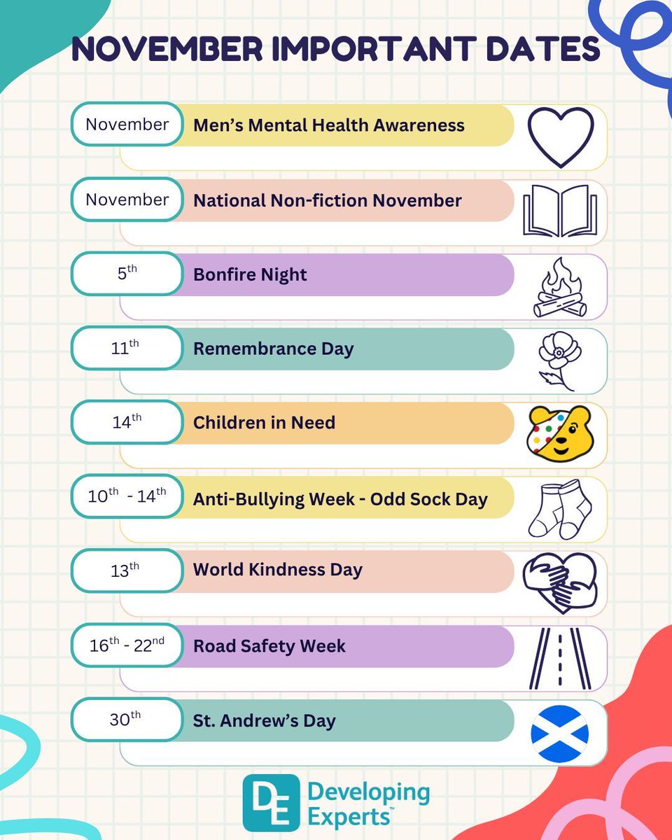 What's happening this month? 🤔
Here are just some of the important dates in November to be aware of.