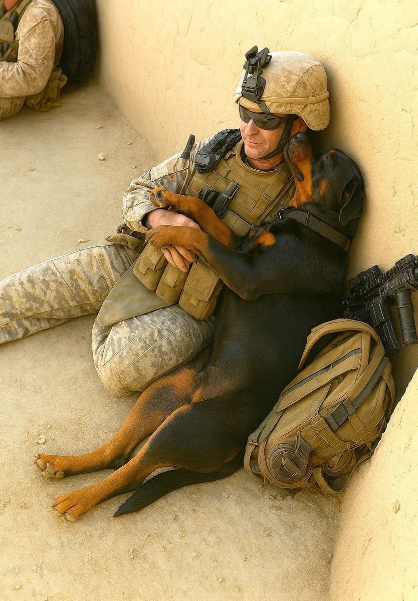 They called me a soldier, but truth is, I would’ve never survived the battlefield without him. 

I carried scars no one could see, the kind that haunted me more than bullets ever could. And in every storm of war, my shadow and my Rottweiler never left my side. He stayed awake