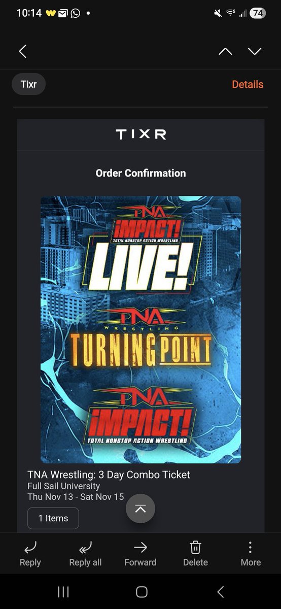 realjoelivehd83's tweet photo. Officially going to @ThisIsTNA #tnawrestling #tnaturningpoint
@FullSail this November all three nights #frontrow #firstrow #ringside 
#orlandoflorida https://t.co/vIDLmio42z