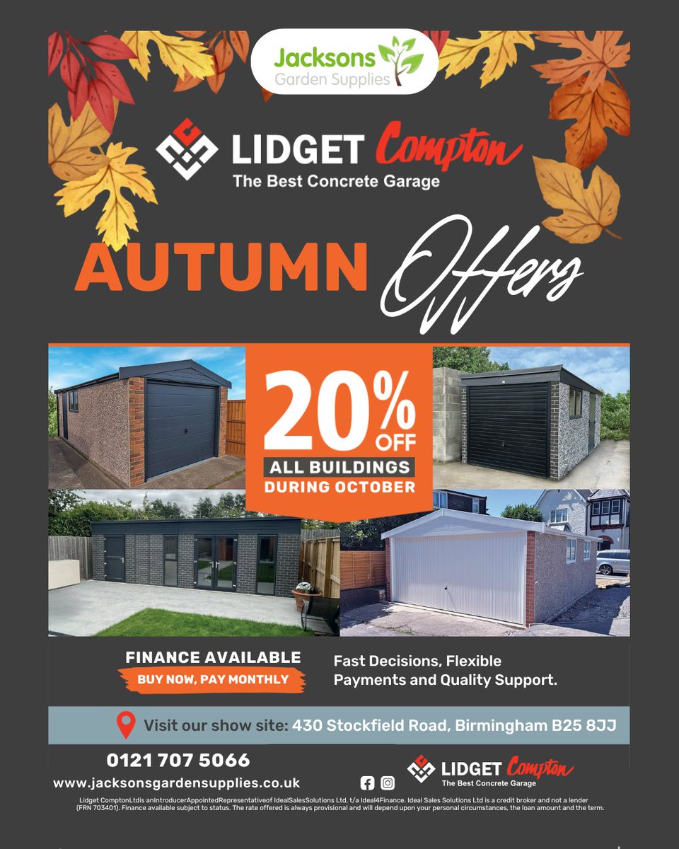 jgardensupplies's tweet photo. ⏳ October Offer ending soon!
Get 20% OFF all concrete garages, sheds & storerooms.
Delivered & erected • Secure & maintenance-free
Finance available + old garage removal & base service (subject to location)
#JacksonsGardenSupplies #ConcreteGarage #ConcreteShed #OctoberOffers https://t.co/NNz1R5iiGf