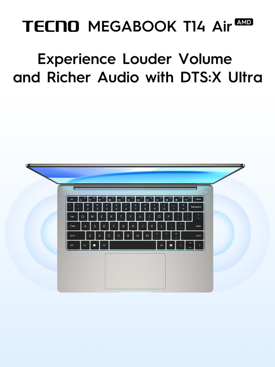 TECNOMobile254's tweet image. Turn up the clarity!

With DTS:X Ultra, the MEGABOOK T14 Air delivers louder, richer, and more immersive audio for every moment.

#AIoT #TECNOAIoT #TECNOAI #TecnoKenya