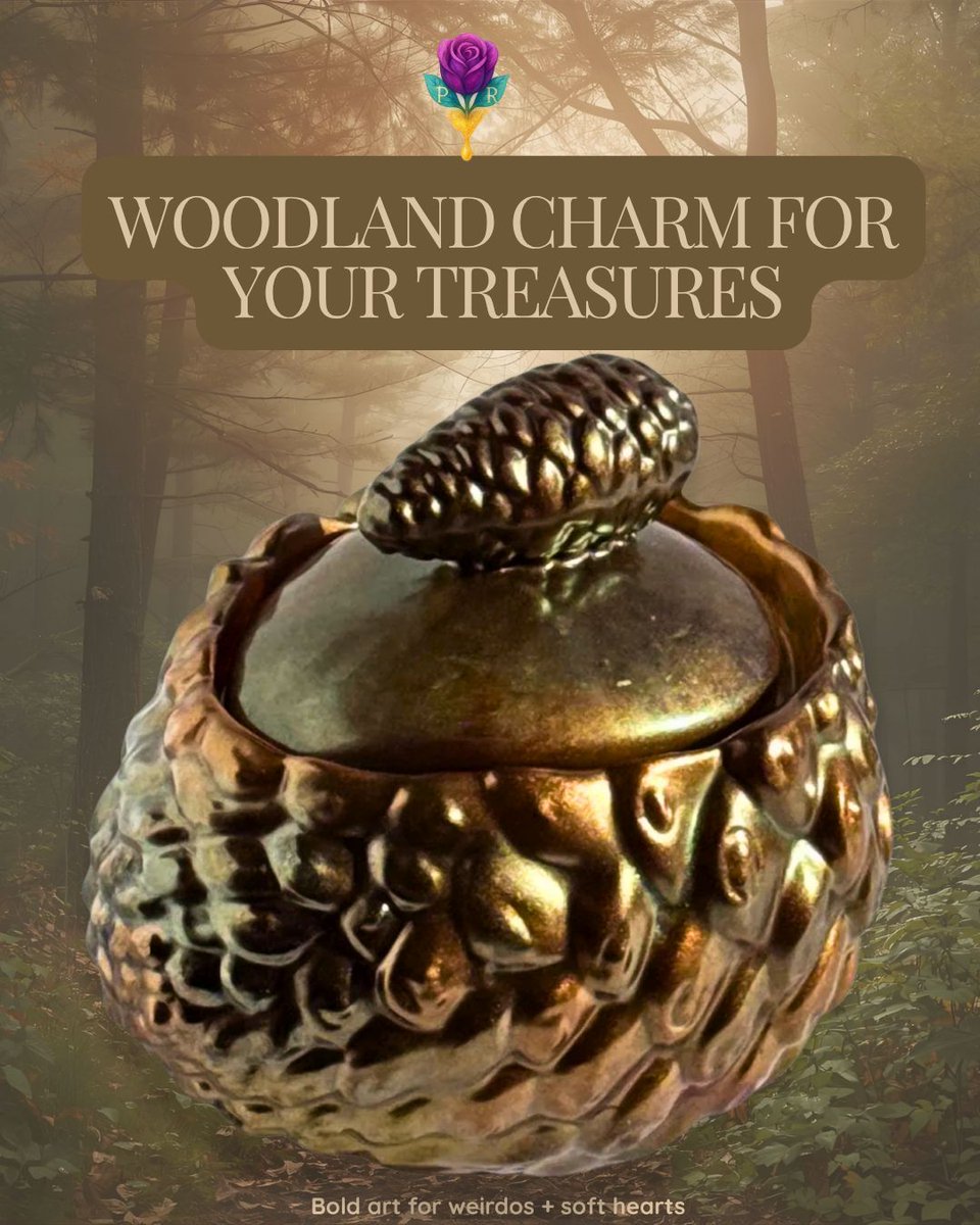 Poxy_Roses's tweet image. A tiny bronze acorn box for your forest treasures 🍂
Hand-poured, one of a kind.
#poxyrosedispatch #cottagecore #resinartist
poxyrose.com/product/bronze…