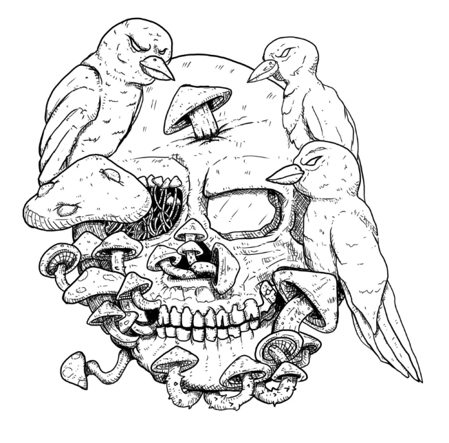 tokebi_artist's tweet image. Sketching this piece. Any suggestions for the color? #skullart #artist #web3community