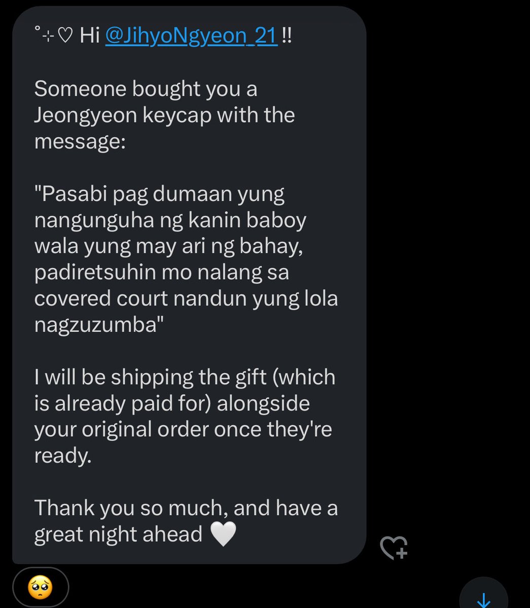 No announcement na pero whoever you are grabe thank you so much! 🥺🫶 

Nakakakilig talaga so much mga sdm the feeling never changes huhu I hope you also have a great day too kahit di kita kilala haha 😭 also the message is something HAHAHA but I really appreciate the gesture! 🥰