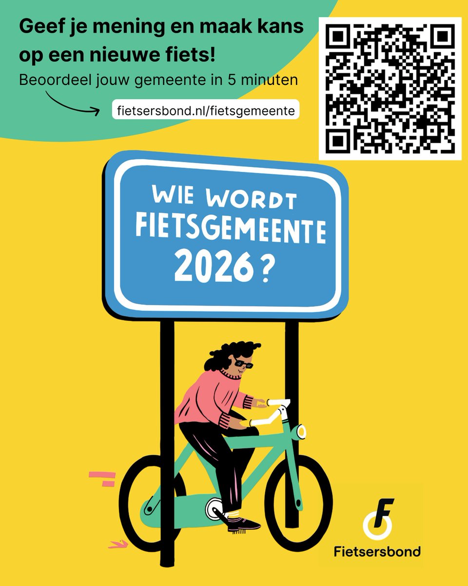 𝗪𝗶𝗲 𝘄𝗼𝗿𝗱𝘁 𝗙𝗶𝗲𝘁𝘀𝗴𝗲𝗺𝗲𝗲𝗻𝘁𝗲 𝟮𝟬𝟮𝟲? 📷
Geef je mening over fietsen in Westerveld en maak kans op een fiets t.w.v. € 2.500! Ga naar fietsersbond.nl en vul de enquête in!