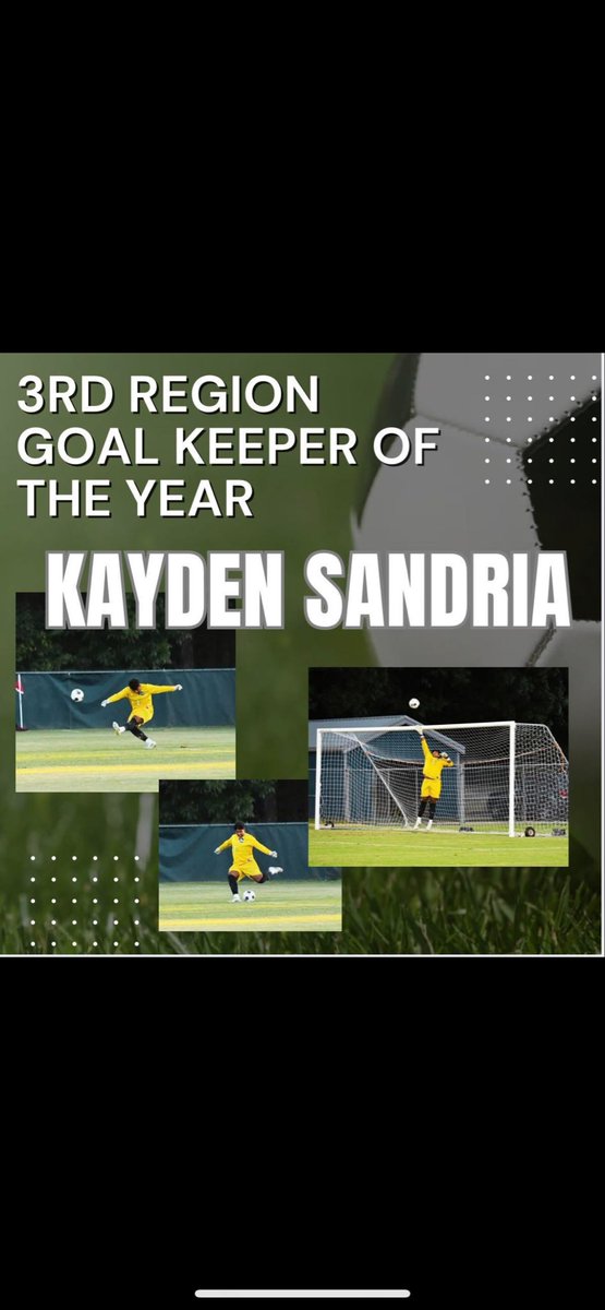Congratulations to Kayden Sandria 3rd Region Player of the Year!

Go Eagles! 🦅 ⚽️