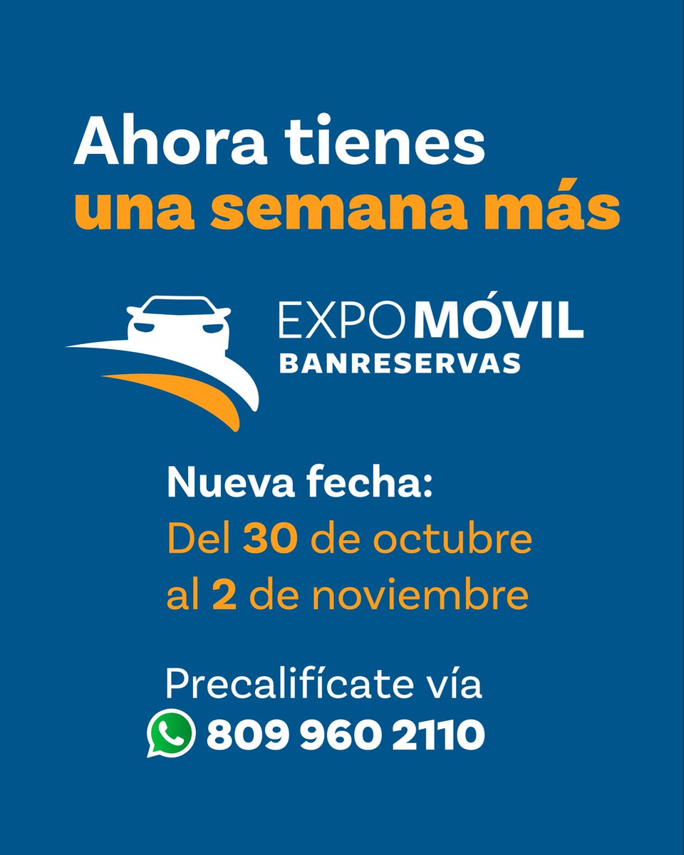 BanreservasRD's tweet image. Como medida preventiva ante el paso de la tormenta tropical Melissa y en atención a las recomendaciones emitidas por el Centro de Operaciones de Emergencias (COE), estamos reprogramando la feria Expomóvil 2025.
El evento, que estaba previsto para realizarse del jueves 23 al…