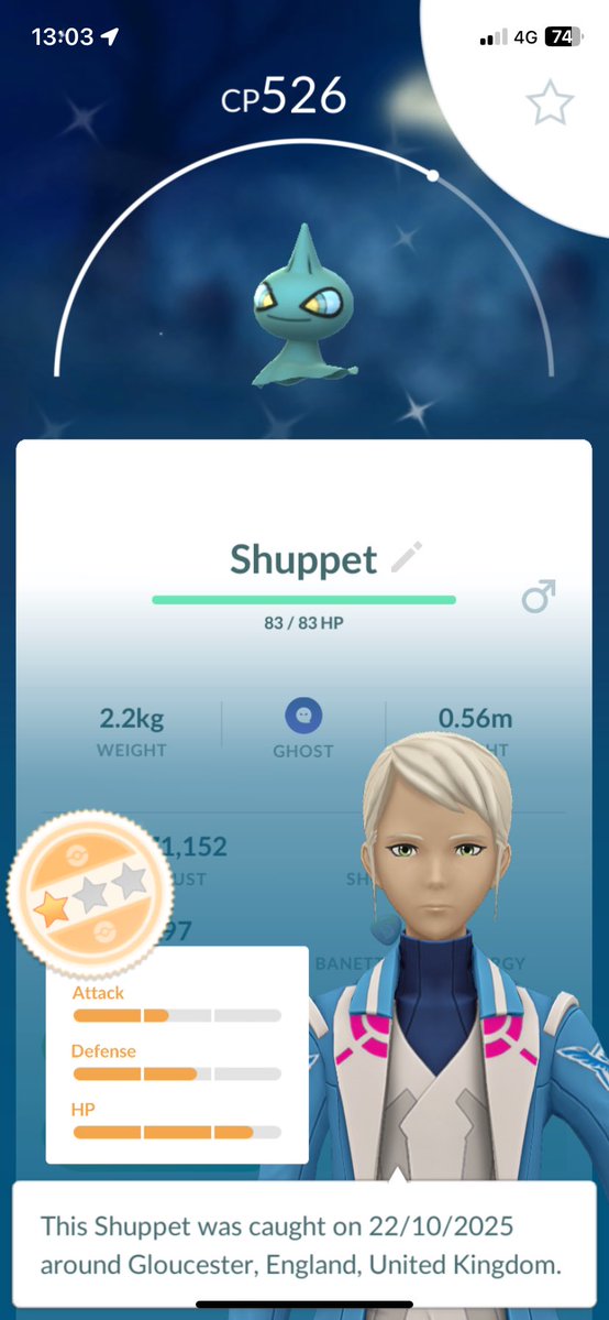 TornShaun's tweet image. First Shiny of the event! Didn’t need but always love a Shiny! Shiny Shuppet! ✨✨✨#ポケモンGO #Pokemon #PokemonGO #PokemonGOApp #PokemonTCGPocket