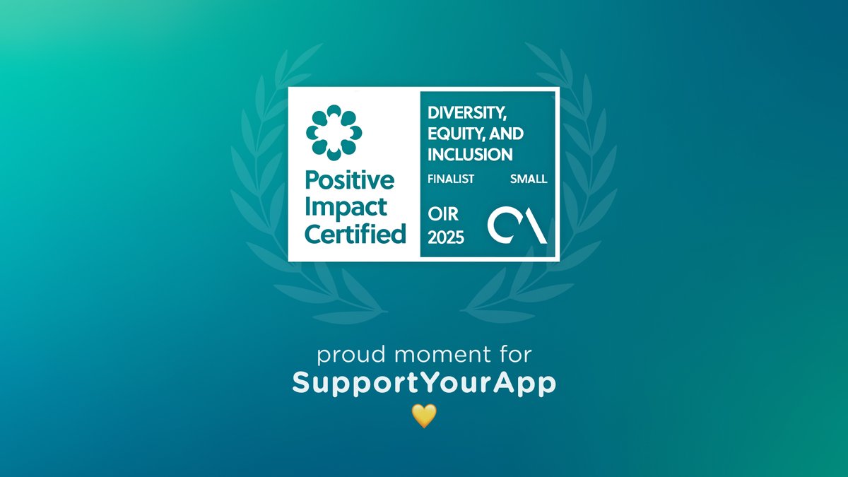 SupportYourApp's tweet image. We can barely contain our excitement 🎉
#SupportYourApp has been named a finalist for the prestigious 2025 Outsourcing Impact Review Awards in the Diversity, Equity, and Inclusion category!