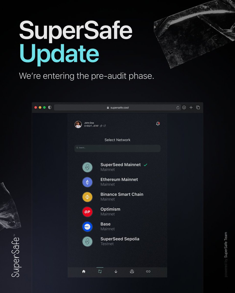 SuperSafe update.
We’re entering the pre-audit phase.
Every line of code reviewed before going public — soon live as a Chrome extension.

Security first. Always.