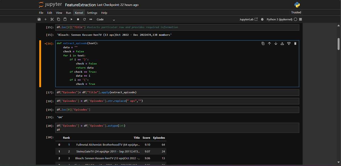 VishakhaKa58462's tweet image. YOO!! Developers...
Today I studied about Feature Extraction which is extremely important for Machine Learning..
Also I practised some questions..
#python #pandas