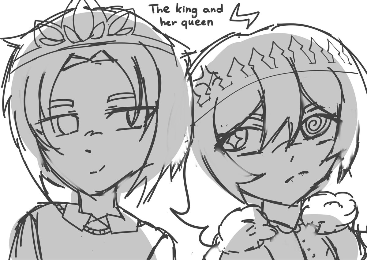 ShiftFin's tweet image. I feel like I’m somehow mischaracterizing them. Tell me what to change in this sketch,my favorite ai couple. :)