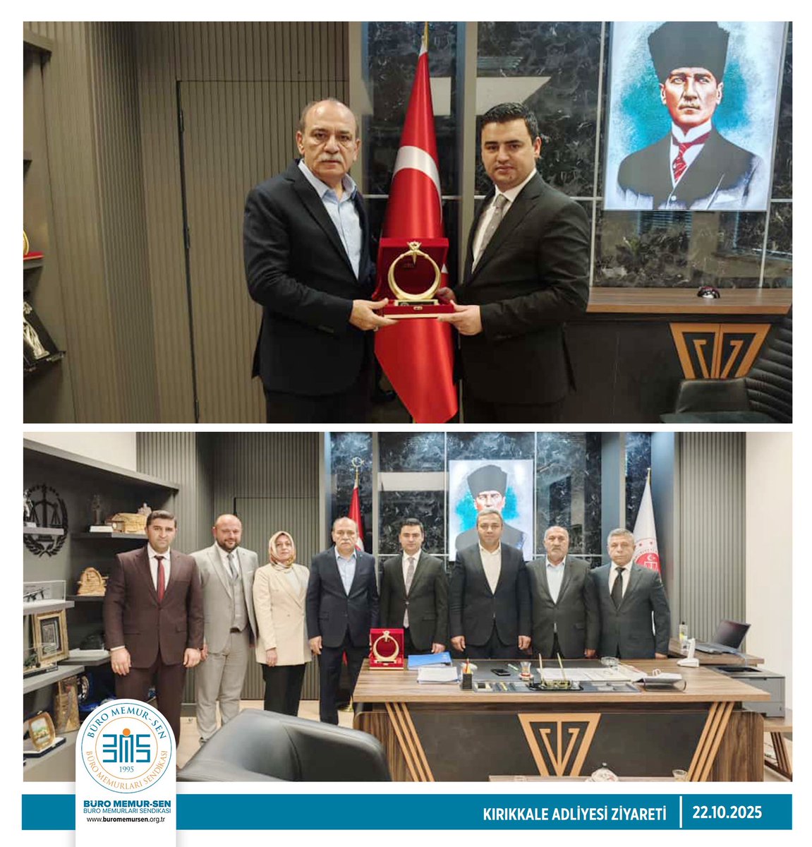 KIRIKKALE CUMHURİYET BAŞSAVCISI ÇETİN’İ ZİYARET ETTİK📍

Genel Başkan Yardımcımız Zekeriya Köftercioğlu, Şube Başkanımız Ali Toprak ve Şube Yönetim Kurulu Üyelerimiz ile birlikte, Kırıkkale Cumhuriyet Başsavcısı Sayın Akın Çetin’i ziyaret ettik.

Ziyarette il genelinde görev