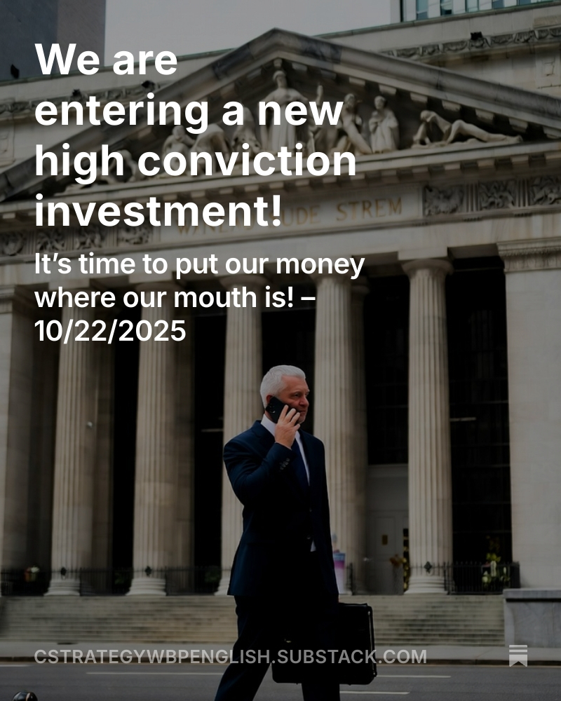 cycle_strategy's tweet image. We just entered a new high conviction investment! Think you really dont want to miss this one. Key metrics of the investment are before the paywall - without the name. Link below!