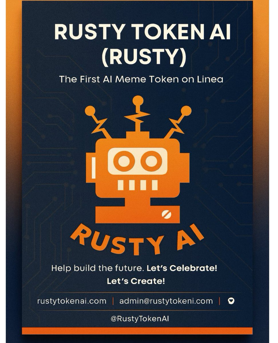 Roqeeb01's tweet image. Rusty Token AI: Combining Memes, AI, and Blockchain : 
@RustyTokenAI ($RUSTY) is a unique project that brings together the fun of meme culture and the power of artificial intelligence, all on the Linea blockchain. It’s more than a token it’s a full ecosystem where the community…