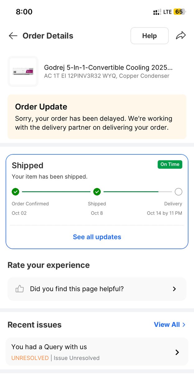 aryansachan's tweet photo. @flipkartsupport OD335627753597200100

When this order will be delivered it seems it has been lost in galaxy. Nothing is being updated and the funny part app is still showing will deliver on 14th October.

@wallmart https://t.co/lXo4jPlIHP