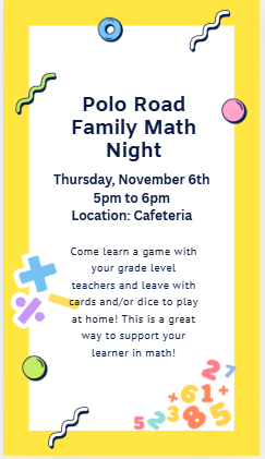 Polo Road Elementary (@pre_explorers) on Twitter photo Polo Road Family Math Night - November 6th psqr.io/zk8JfwDzsU via <a href="/ParentSquare/">ParentSquare</a> Polo Road Family Math Night - November 6th psqr.io/zk8JfwDzsU via <a href="/ParentSquare/">ParentSquare</a>