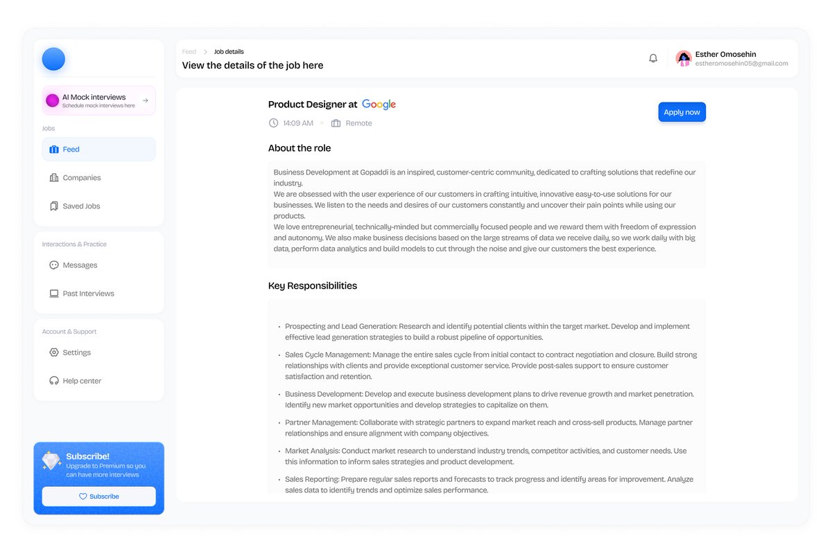 kemsdesigns's tweet image. View job details + application flow

You can have a mock interview with AI here🙃